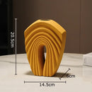 Modern orange geometric ceramic vase living room sculptural decor