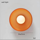Modern orange glass table lamp bedroom minimalist light