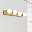 Modern orange & white 3 bulb vanity light fixture for bedroom