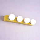 Modern orange & white 3 bulb vanity light fixture for bedroom
