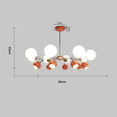 Modern orange & white glass pendant lamp – living room chandelier