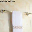 Modern ornate gold and white porcelain bath hardware set bathroom