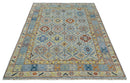 Silver and Mustard Traditional Hand Knotted Custom Made Wool Area Rug