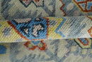 Silver and Mustard Traditional Hand Knotted Custom Made Wool Area Rug