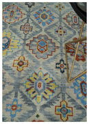 Silver and Mustard Traditional Hand Knotted Custom Made Wool Area Rug