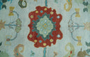 Modern Oushak 9x12 Hand Knotted Persian Blue, Red and Gold Colorful Wool Area Rug | TRDCP835912
