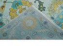 Modern Oushak 9x12 Hand Knotted Persian Blue, Red and Gold Colorful Wool Area Rug | TRDCP835912