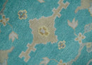 Modern Oushak Hand Knotted 8x10 Persian Blue and Silver Antique Wool Area Rug | TRDCP912810