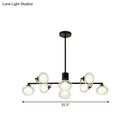 DecorBites™ Modern Oval Shade Island Light - 8/12 Lights Glass Suspension Light in Black/White