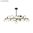 DecorBites™ Modern Oval Shade Island Light - 8/12 Lights Glass Suspension Light in Black/White