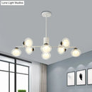 DecorBites™ Modern Oval Shade Island Light - 8/12 Lights Glass Suspension Light in Black/White