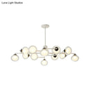 DecorBites™ Modern Oval Shade Island Light - 8/12 Lights Glass Suspension Light in Black/White