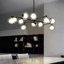 DecorBites™ Modern Oval Shade Island Light - 8/12 Lights Glass Suspension Light in Black/White