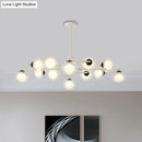 DecorBites™ Modern Oval Shade Island Light - 8/12 Lights Glass Suspension Light in Black/White