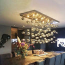 Modern oval bubble ball silver chandelier dining room light fixture