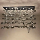 Modern oval bubble ball silver chandelier dining room light fixture