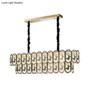 DecorBites™ Contemporary Oval Nickel Over Island Lighting - Crystal Suspension Light (10 Lights)