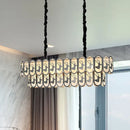 DecorBites™ Contemporary Oval Nickel Over Island Lighting - Crystal Suspension Light (10 Lights)