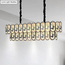 DecorBites™ Contemporary Oval Nickel Over Island Lighting - Crystal Suspension Light (10 Lights)