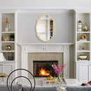 Modern Oval Golden Framed Accent Wall Mirror