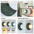 Modern oval green marble wall lamp living room sconce