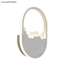 DecorBites™ Modern Oval Wall Mount LED Stairway Sconce Lamp in White with Cracked Design
