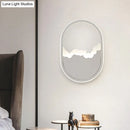 DecorBites™ Modern Oval Wall Mount LED Stairway Sconce Lamp in White with Cracked Design