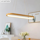 Modern oval wood led island pendant light for living room