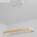 Modern oval wood led island pendant light for living room