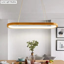 Modern oval wood led island pendant light for living room