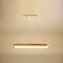 Modern oval wood led island pendant light for living room