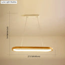 Modern oval wood led island pendant light for living room