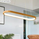 Modern oval wood led island pendant light for living room
