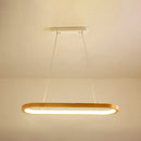 Modern oval wood led island pendant light for living room