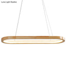 Modern oval wood led island pendant light for living room