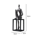 Modern oxidized silver abstract thinkers sculpture living room decor