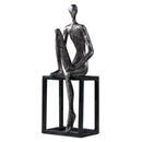 Modern oxidized silver abstract thinkers sculpture living room decor