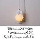 Modern panda bear bedroom wall lamp white glass pendant light