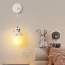 Modern panda bear bedroom wall lamp white glass pendant light