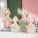 Modern pastel butterfly girl sculptures bedroom decor figurines