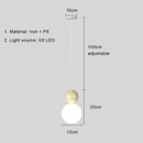 Modern pastel cream nordic led pendant light bedroom glass lamp