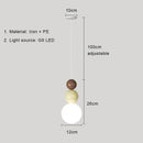 Modern pastel cream nordic led pendant light bedroom glass lamp