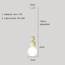 Modern pastel cream nordic led pendant light bedroom glass lamp