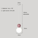 Modern pastel cream nordic led pendant light bedroom glass lamp