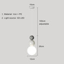 Modern pastel cream nordic led pendant light bedroom glass lamp