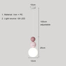 Modern pastel cream nordic led pendant light bedroom glass lamp