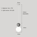 Modern pastel cream nordic led pendant light bedroom glass lamp
