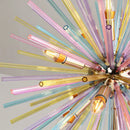 Modern pastel glass dandelion pendant lamp dining room gold frame