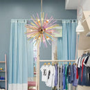 Modern pastel glass dandelion pendant lamp dining room gold frame