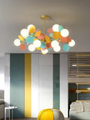 Modern pastel glass hanging ceiling lamp for kids room